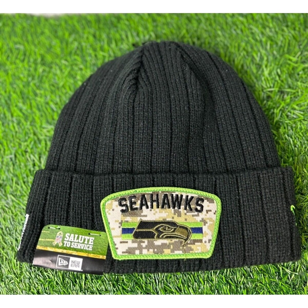 New Era Seattle Seahawks 2021 Salute To Service Winter Cuffed Beanie Hat OSFM